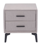 Zuo Modern Halle 100% Polyester, MDF, Plywood, Steel Modern Side Table Gray 100% Polyester, MDF, Plywood, Steel