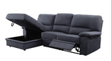 Trifora Contemporary Reclining Sectional Sofa with Storage Dark Gray Fabric(#Gray-002) 51605-ACME