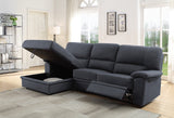 Trifora Contemporary Reclining Sectional Sofa with Storage Dark Gray Fabric(#Gray-002) 51605-ACME