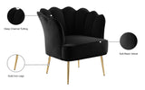 Jester Velvet / Engineered Wood / Iron / Foam Contemporary Black Velvet Accent Chair - 29" W x 29" D x 29.5" H