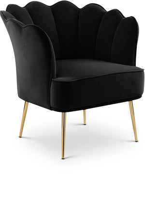 Jester Velvet / Engineered Wood / Iron / Foam Contemporary Black Velvet Accent Chair - 29" W x 29" D x 29.5" H