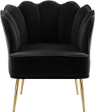 Jester Velvet / Engineered Wood / Iron / Foam Contemporary Black Velvet Accent Chair - 29" W x 29" D x 29.5" H