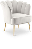 Jester Velvet / Engineered Wood / Iron / Foam Contemporary Cream Velvet Accent Chair - 29" W x 29" D x 29.5" H