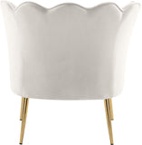 Jester Velvet / Engineered Wood / Iron / Foam Contemporary Cream Velvet Accent Chair - 29" W x 29" D x 29.5" H