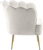 Jester Velvet / Engineered Wood / Iron / Foam Contemporary Cream Velvet Accent Chair - 29" W x 29" D x 29.5" H