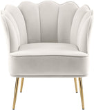 Jester Velvet / Engineered Wood / Iron / Foam Contemporary Cream Velvet Accent Chair - 29" W x 29" D x 29.5" H