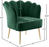 Jester Velvet / Engineered Wood / Iron / Foam Contemporary Green Velvet Accent Chair - 29" W x 29" D x 29.5" H