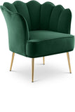 Jester Velvet / Engineered Wood / Iron / Foam Contemporary Green Velvet Accent Chair - 29" W x 29" D x 29.5" H