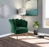 Jester Velvet / Engineered Wood / Iron / Foam Contemporary Green Velvet Accent Chair - 29" W x 29" D x 29.5" H