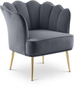 Jester Velvet / Engineered Wood / Iron / Foam Contemporary Grey Velvet Accent Chair - 29" W x 29" D x 29.5" H