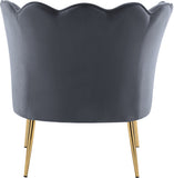 Jester Velvet / Engineered Wood / Iron / Foam Contemporary Grey Velvet Accent Chair - 29" W x 29" D x 29.5" H