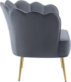 Jester Velvet / Engineered Wood / Iron / Foam Contemporary Grey Velvet Accent Chair - 29" W x 29" D x 29.5" H