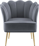 Jester Velvet / Engineered Wood / Iron / Foam Contemporary Grey Velvet Accent Chair - 29" W x 29" D x 29.5" H