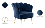 Jester Velvet / Engineered Wood / Iron / Foam Contemporary Navy Velvet Accent Chair - 29" W x 29" D x 29.5" H