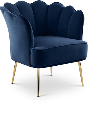 Jester Velvet / Engineered Wood / Iron / Foam Contemporary Navy Velvet Accent Chair - 29" W x 29" D x 29.5" H