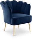 Jester Velvet / Engineered Wood / Iron / Foam Contemporary Navy Velvet Accent Chair - 29" W x 29" D x 29.5" H