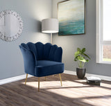 Jester Velvet / Engineered Wood / Iron / Foam Contemporary Navy Velvet Accent Chair - 29" W x 29" D x 29.5" H