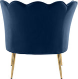 Jester Velvet / Engineered Wood / Iron / Foam Contemporary Navy Velvet Accent Chair - 29" W x 29" D x 29.5" H