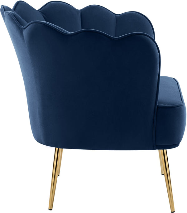 Jester Velvet / Engineered Wood / Iron / Foam Contemporary Navy Velvet Accent Chair - 29" W x 29" D x 29.5" H