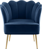 Jester Velvet / Engineered Wood / Iron / Foam Contemporary Navy Velvet Accent Chair - 29" W x 29" D x 29.5" H