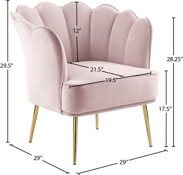Jester Velvet / Engineered Wood / Iron / Foam Contemporary Pink Velvet Accent Chair - 29" W x 29" D x 29.5" H