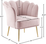 Jester Velvet / Engineered Wood / Iron / Foam Contemporary Pink Velvet Accent Chair - 29" W x 29" D x 29.5" H