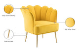 Jester Velvet / Engineered Wood / Iron / Foam Contemporary Yellow Velvet Accent Chair - 29" W x 29" D x 29.5" H