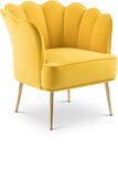 Jester Velvet / Engineered Wood / Iron / Foam Contemporary Yellow Velvet Accent Chair - 29" W x 29" D x 29.5" H