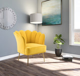 Jester Velvet / Engineered Wood / Iron / Foam Contemporary Yellow Velvet Accent Chair - 29" W x 29" D x 29.5" H