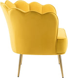 Jester Velvet / Engineered Wood / Iron / Foam Contemporary Yellow Velvet Accent Chair - 29" W x 29" D x 29.5" H