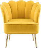 Jester Velvet / Engineered Wood / Iron / Foam Contemporary Yellow Velvet Accent Chair - 29" W x 29" D x 29.5" H