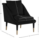 Elegante Velvet / Engineered Wood / Iron / Foam Contemporary Black Velvet Accent Chair - 26" W x 30.5" D x 33.5" H