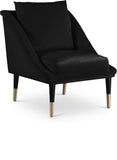 Elegante Velvet / Engineered Wood / Iron / Foam Contemporary Black Velvet Accent Chair - 26" W x 30.5" D x 33.5" H