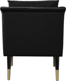 Elegante Velvet / Engineered Wood / Iron / Foam Contemporary Black Velvet Accent Chair - 26" W x 30.5" D x 33.5" H