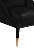 Elegante Velvet / Engineered Wood / Iron / Foam Contemporary Black Velvet Accent Chair - 26" W x 30.5" D x 33.5" H