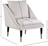 Elegante Velvet / Engineered Wood / Iron / Foam Contemporary Cream Velvet Accent Chair - 26" W x 30.5" D x 33.5" H