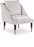 Elegante Velvet / Engineered Wood / Iron / Foam Contemporary Cream Velvet Accent Chair - 26" W x 30.5" D x 33.5" H