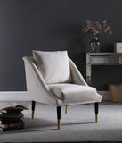 Elegante Velvet / Engineered Wood / Iron / Foam Contemporary Cream Velvet Accent Chair - 26" W x 30.5" D x 33.5" H