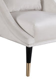 Elegante Velvet / Engineered Wood / Iron / Foam Contemporary Cream Velvet Accent Chair - 26" W x 30.5" D x 33.5" H