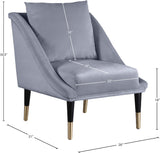 Elegante Velvet / Engineered Wood / Iron / Foam Contemporary Grey Velvet Accent Chair - 26" W x 30.5" D x 33.5" H