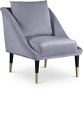 Elegante Velvet / Engineered Wood / Iron / Foam Contemporary Grey Velvet Accent Chair - 26" W x 30.5" D x 33.5" H