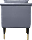 Elegante Velvet / Engineered Wood / Iron / Foam Contemporary Grey Velvet Accent Chair - 26" W x 30.5" D x 33.5" H