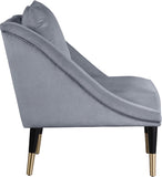 Elegante Velvet / Engineered Wood / Iron / Foam Contemporary Grey Velvet Accent Chair - 26" W x 30.5" D x 33.5" H