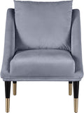 Elegante Velvet / Engineered Wood / Iron / Foam Contemporary Grey Velvet Accent Chair - 26" W x 30.5" D x 33.5" H