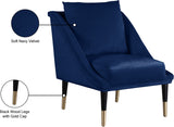 Elegante Velvet / Engineered Wood / Iron / Foam Contemporary Navy Velvet Accent Chair - 26" W x 30.5" D x 33.5" H