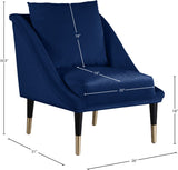 Elegante Velvet / Engineered Wood / Iron / Foam Contemporary Navy Velvet Accent Chair - 26" W x 30.5" D x 33.5" H