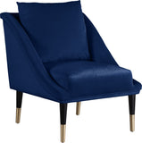 Elegante Velvet / Engineered Wood / Iron / Foam Contemporary Navy Velvet Accent Chair - 26" W x 30.5" D x 33.5" H