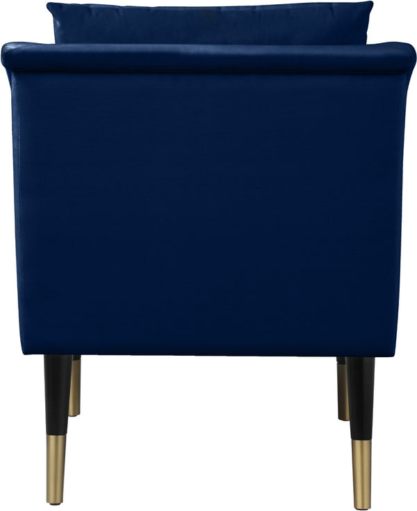 Elegante Velvet / Engineered Wood / Iron / Foam Contemporary Navy Velvet Accent Chair - 26" W x 30.5" D x 33.5" H