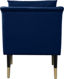 Elegante Velvet / Engineered Wood / Iron / Foam Contemporary Navy Velvet Accent Chair - 26" W x 30.5" D x 33.5" H