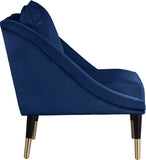 Elegante Velvet / Engineered Wood / Iron / Foam Contemporary Navy Velvet Accent Chair - 26" W x 30.5" D x 33.5" H